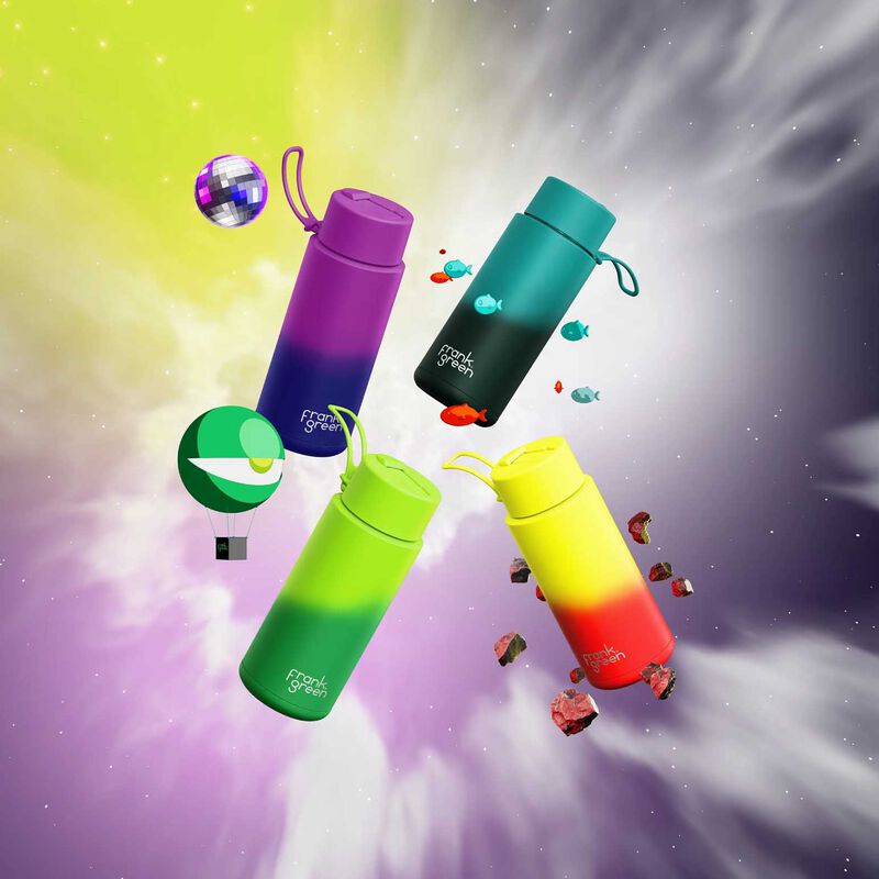 Frank Green Colour Change Stainless Steel Reusable Bottle 34oz Volt image number 1